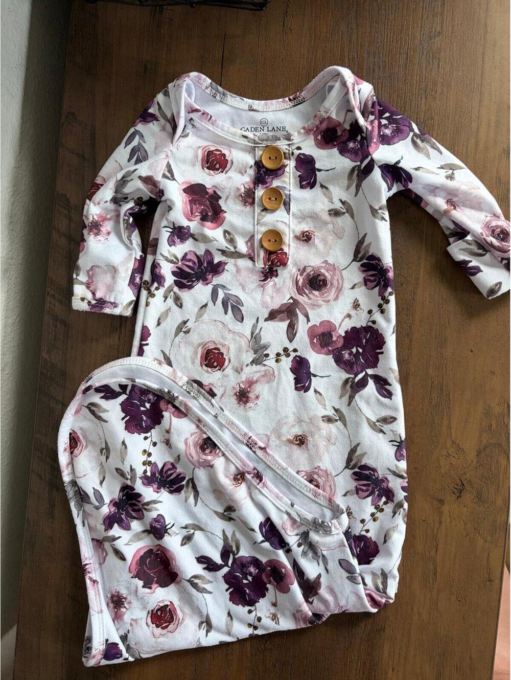 Caden Lane floral gown size 7-14lbs+. Soft polyester fabric